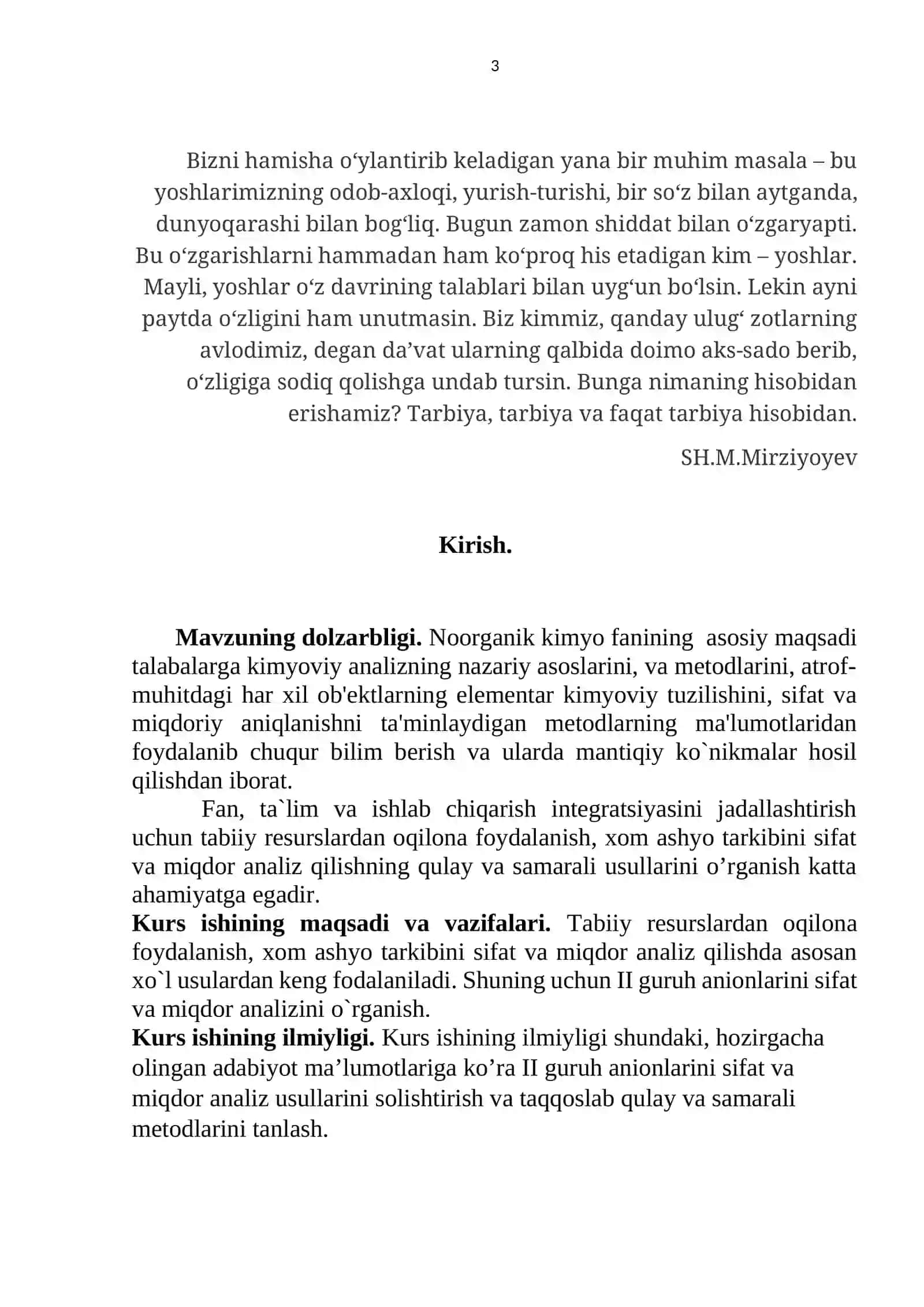 Eritmalar. Kurs ishi 3