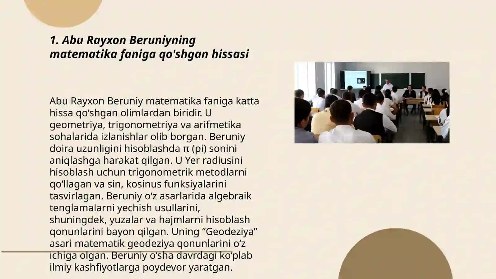 Abu Rayxon Beruniyning matematika faniga qo'shgan hissasi 3