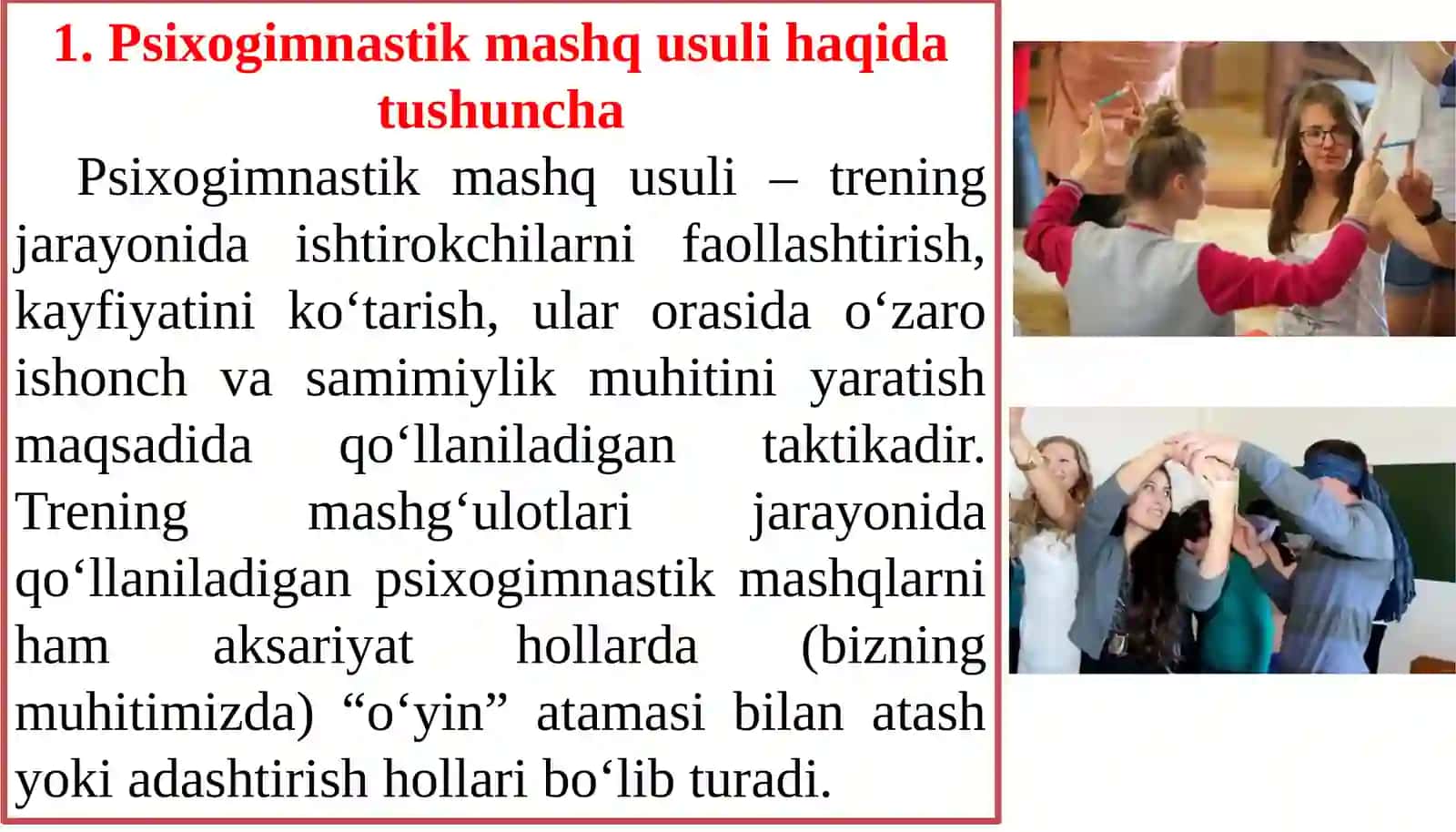 Psixogimnastikmashq usuli 3