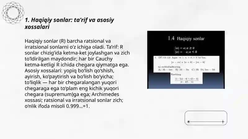 Haqiqiy sonlarni aniqlash usullari 3