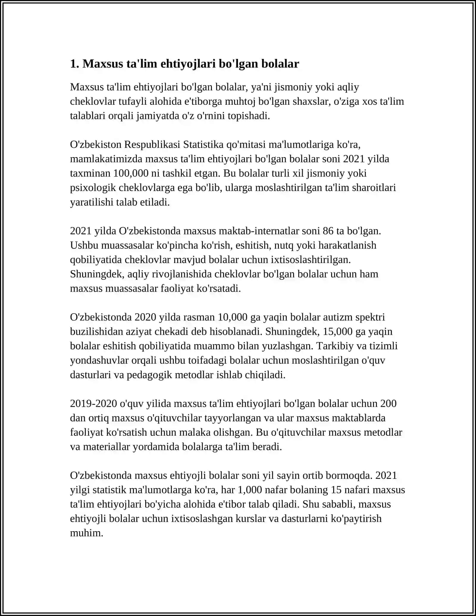 MAXSUS YORDAMGA MUHTOJ BOLALAR TASHXISI 3