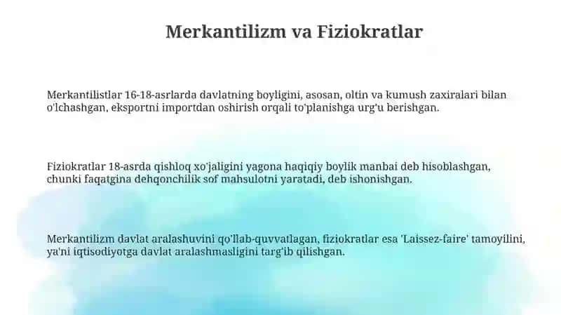 Iqtisodiy gʻoyalar tarixi 3