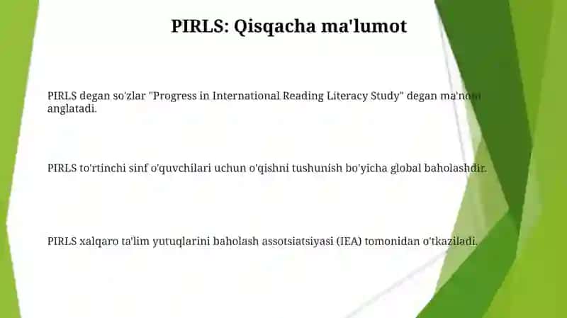 PIRLS Xalqaro baholash dasturi 3