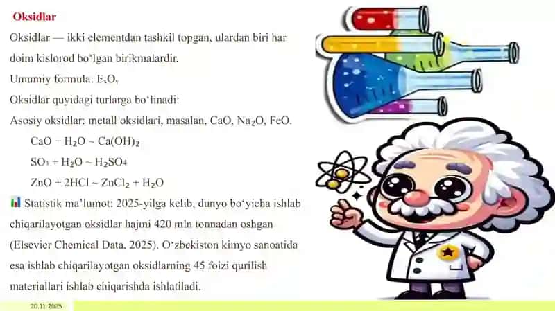 Oksidlar, asoslar, kislotalar va tuzlar haqida to'liq ma'lumotlar 3