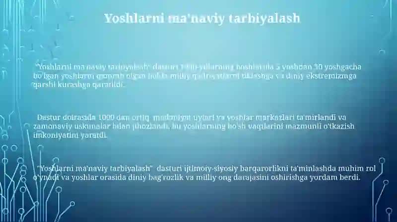 Yoshlarni ma'naviy tarbiyalash dasturi 3