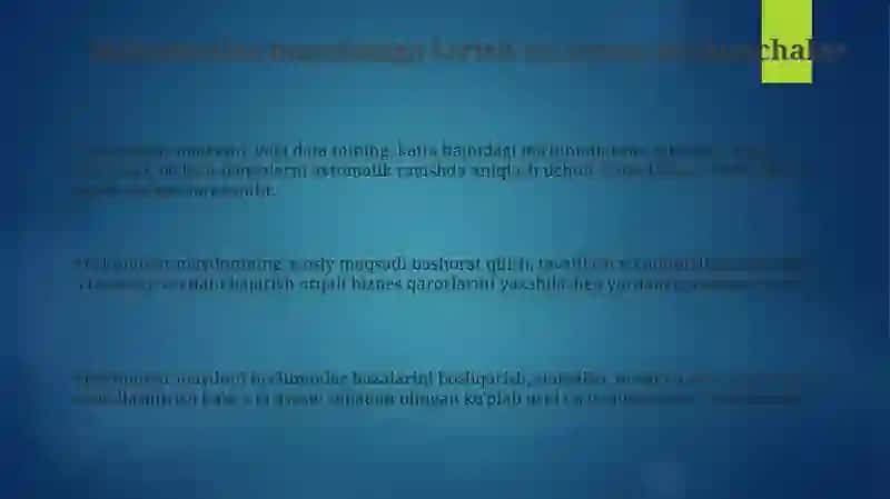 Ma’lumotlarni intellektual tahlillash 3