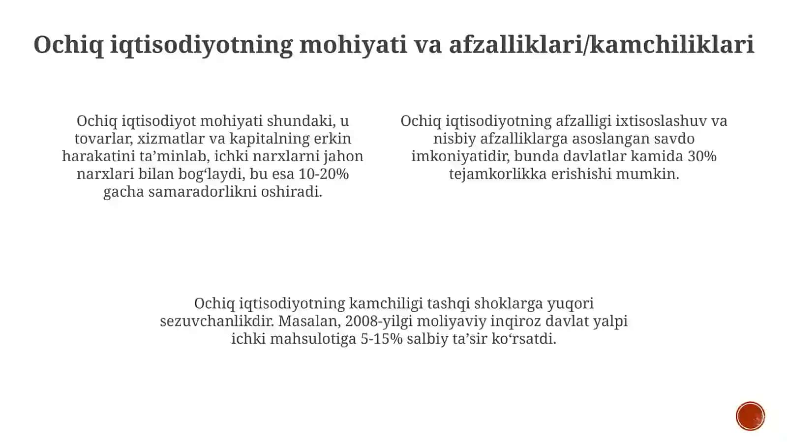 Ochiq iqtisodiyot 3