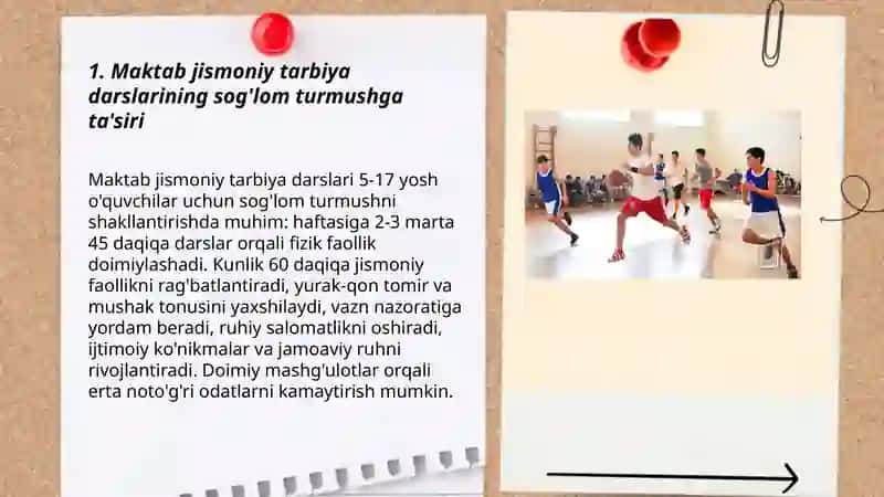 Maktabda sport orqali sog'lom turmush tarzini shakllantirish 3