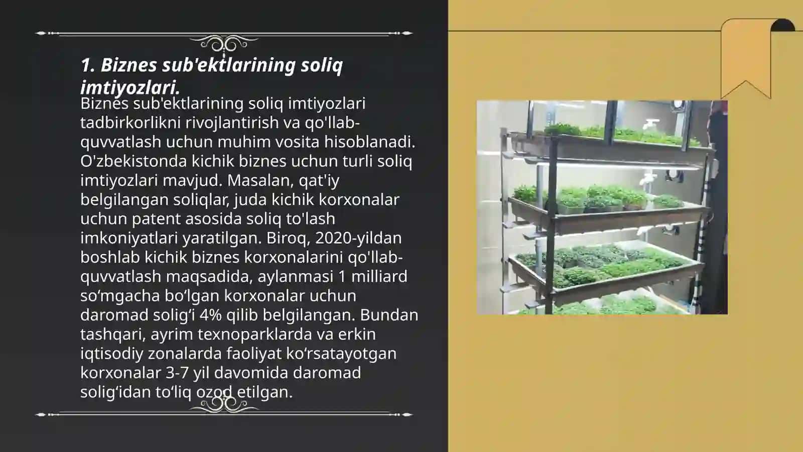 Biznes sub'ektlarining manfaatli tomonlari 3