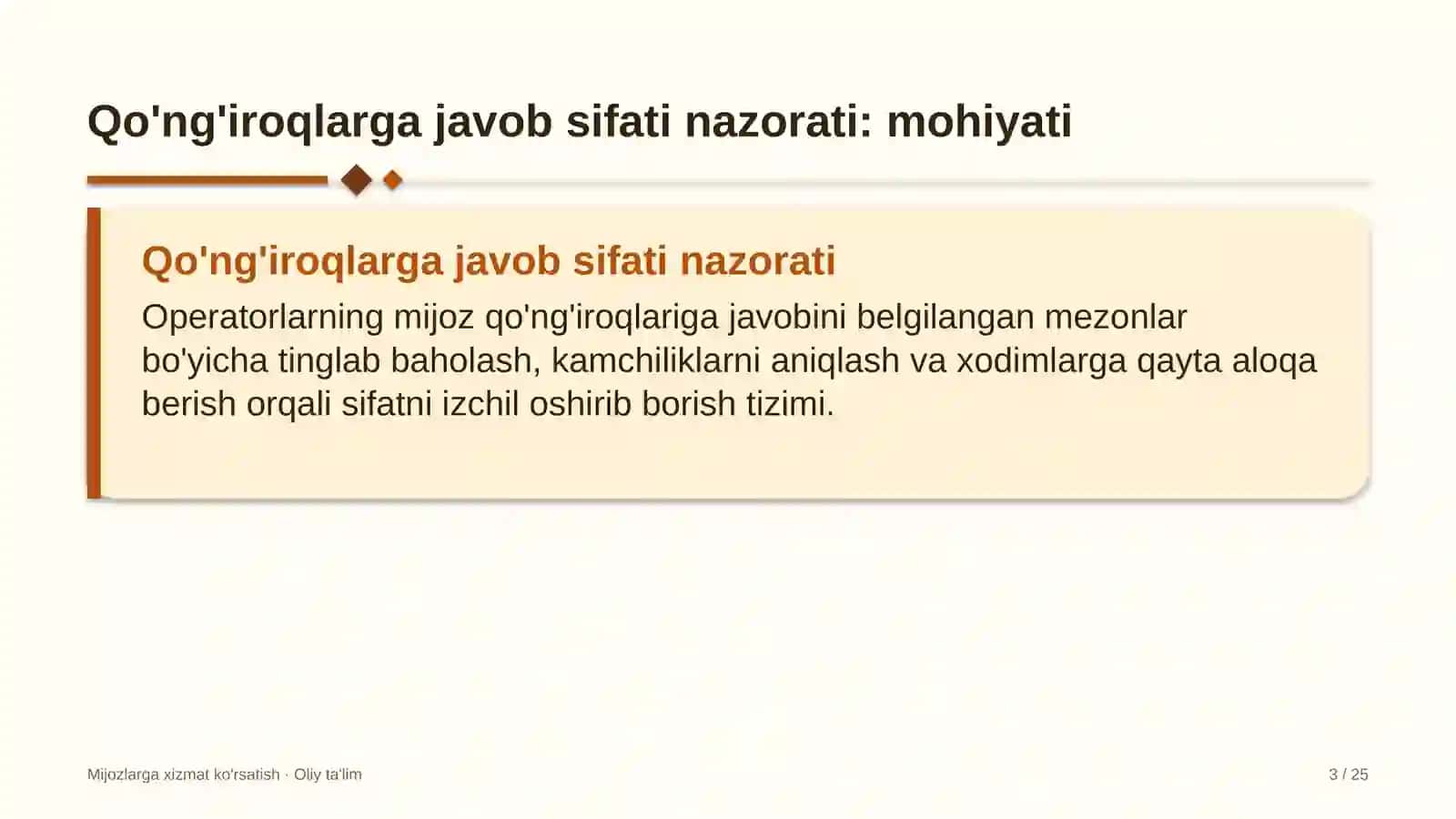 sun'iy yo'ldosh aloqasida qo'ng'iroqlarga javob berish sifatini nazorat qilish 9352 3