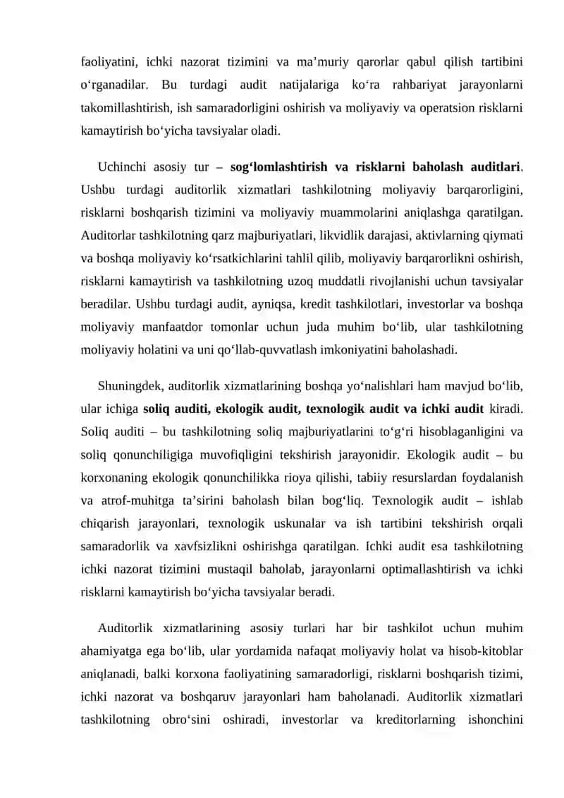 Auditorlik tashkilotlarining professional xizmatlari 3