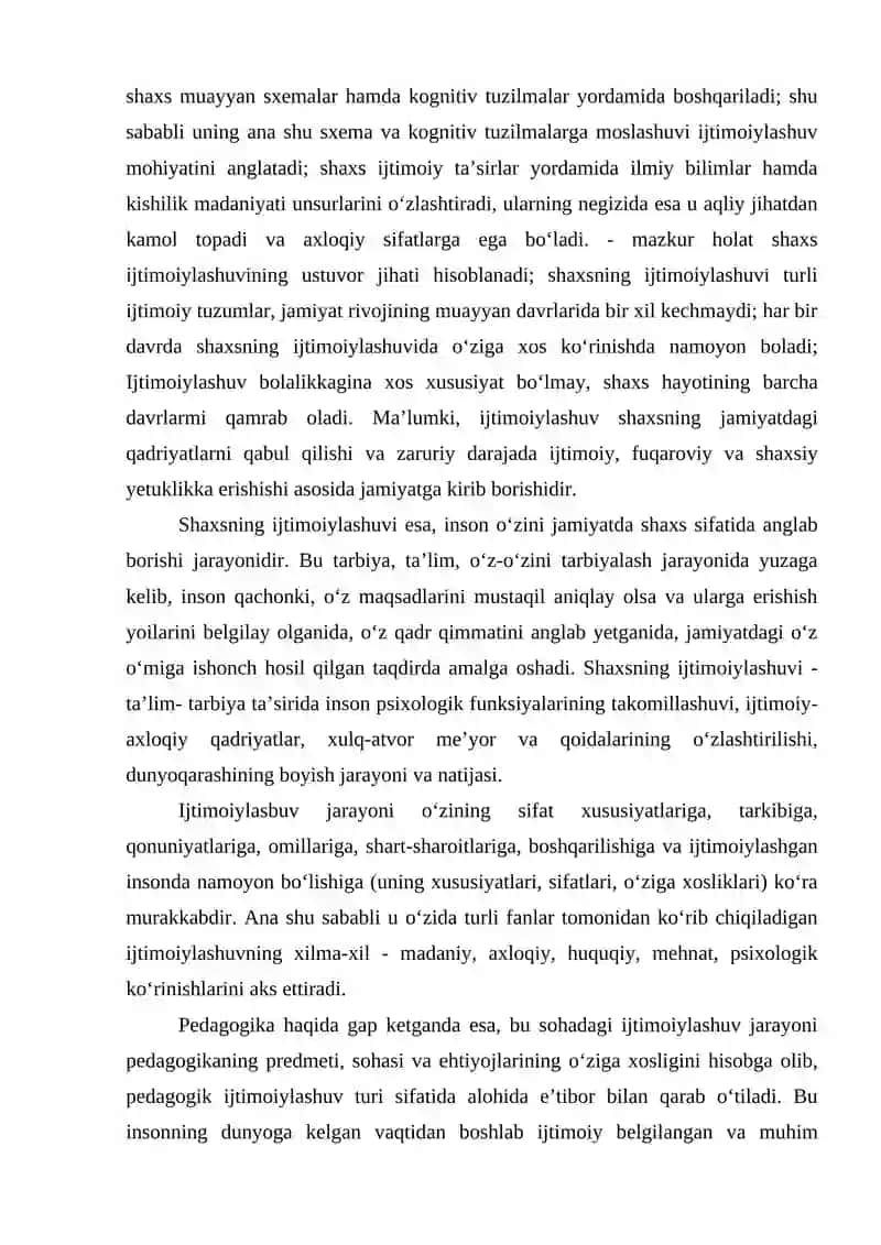 Shaxsning rivojlanishi, tarbiyasi va ijtimoiylashuvi 3