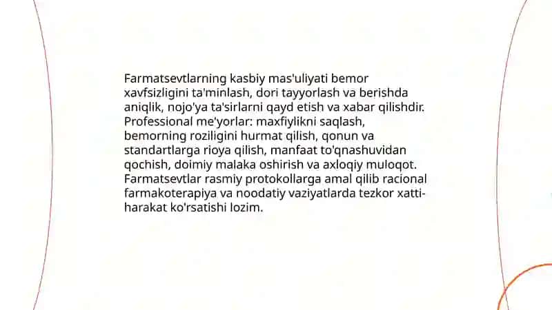 Farmatsevt mutaxasislarni etikasi 3