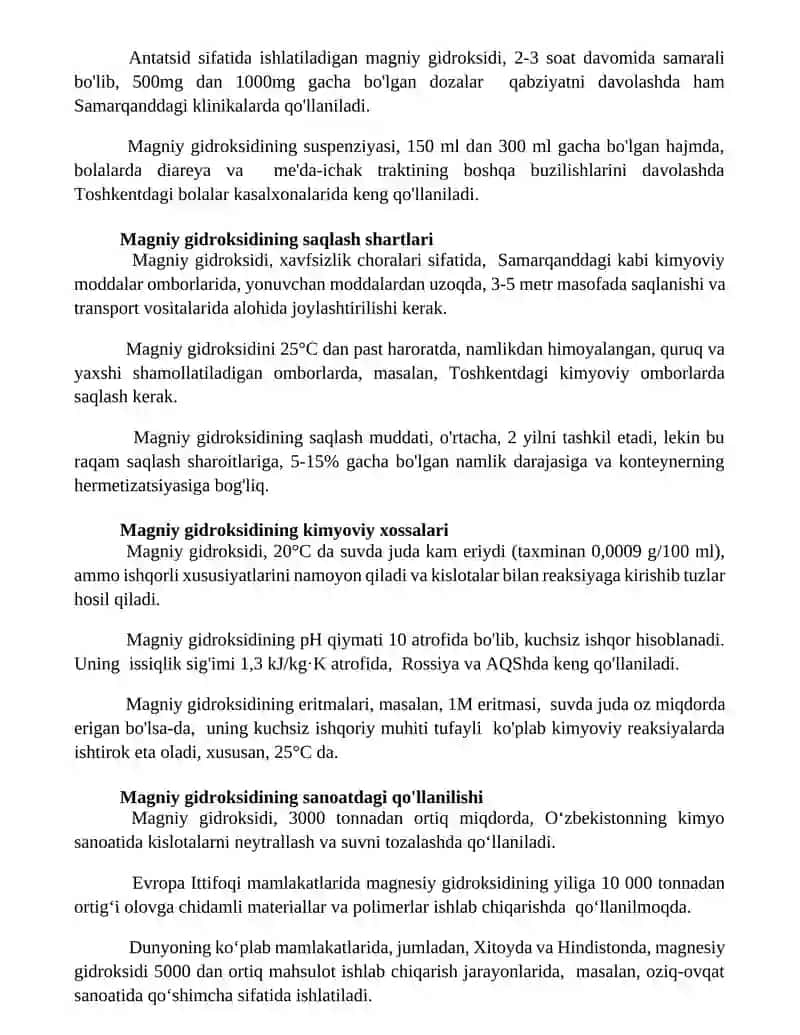 Magniy gidroksidini olishi va xossalari 3