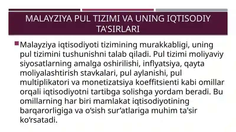 Malayziya pul tizimi va infLyatsiyasi 3