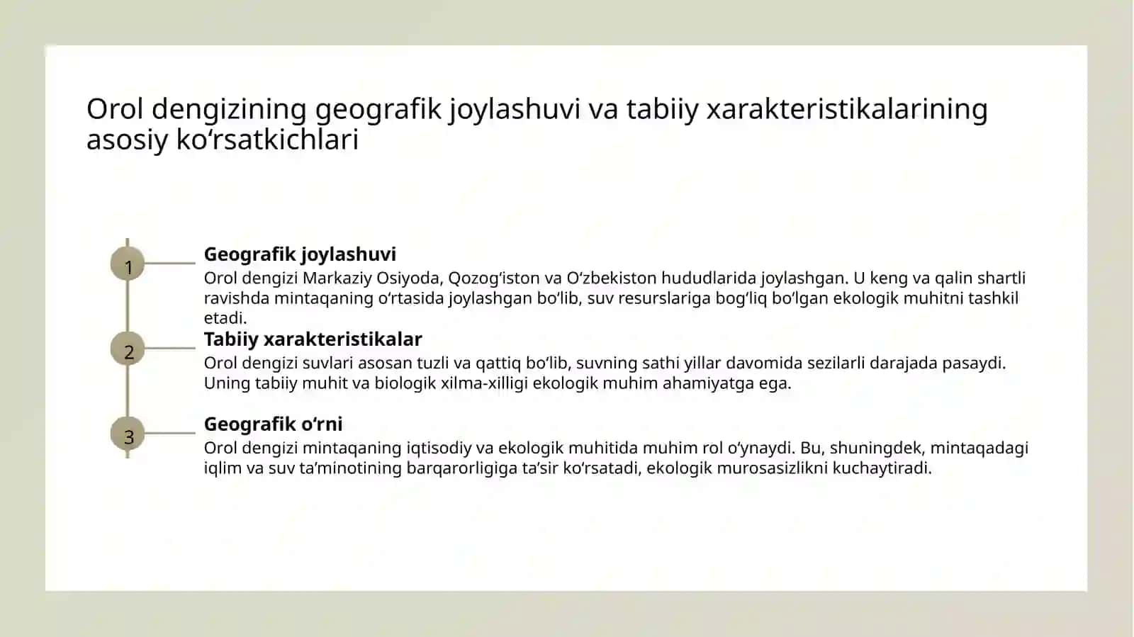 Orol dengizi muammosini oʻrganish 3