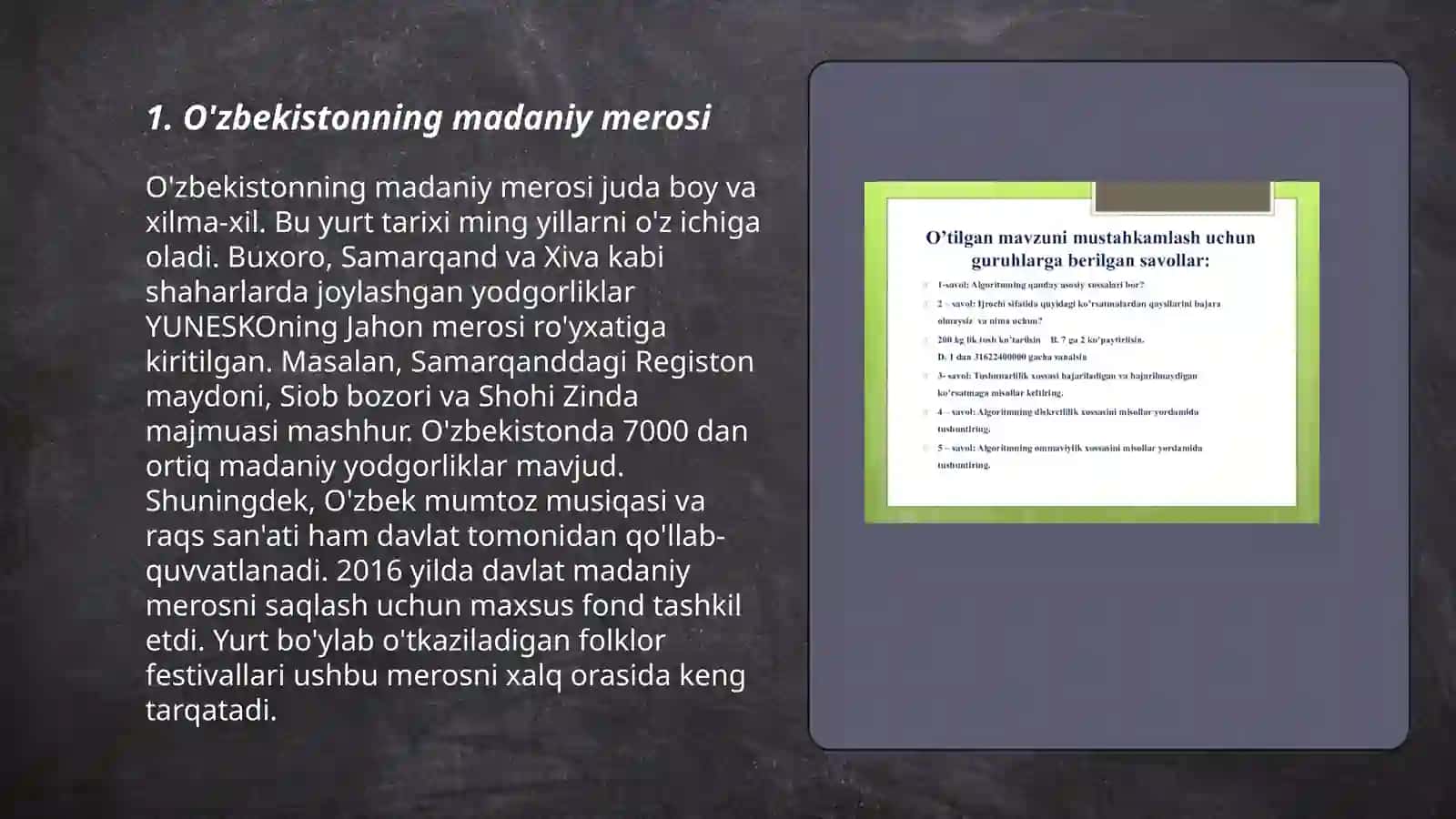 O'zbekistonning madaniy merosi 3