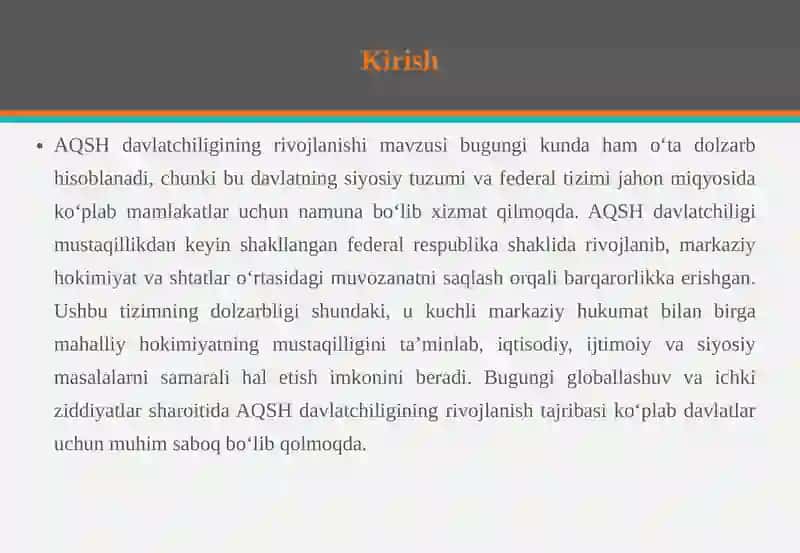 AQSH davlatchiligining rivojlanishi 3