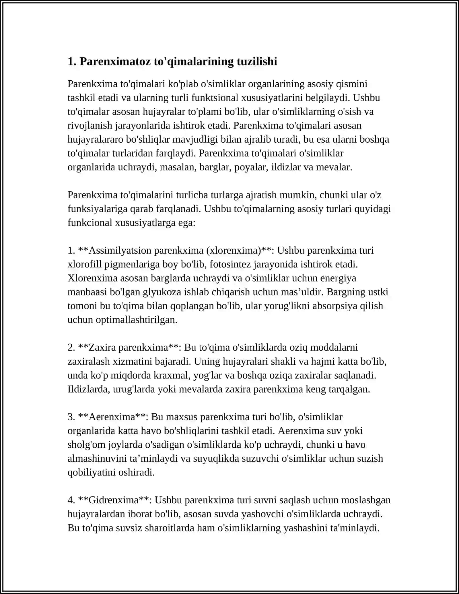 PARENXIMATOZ KOVAK AʼZOLARI 3