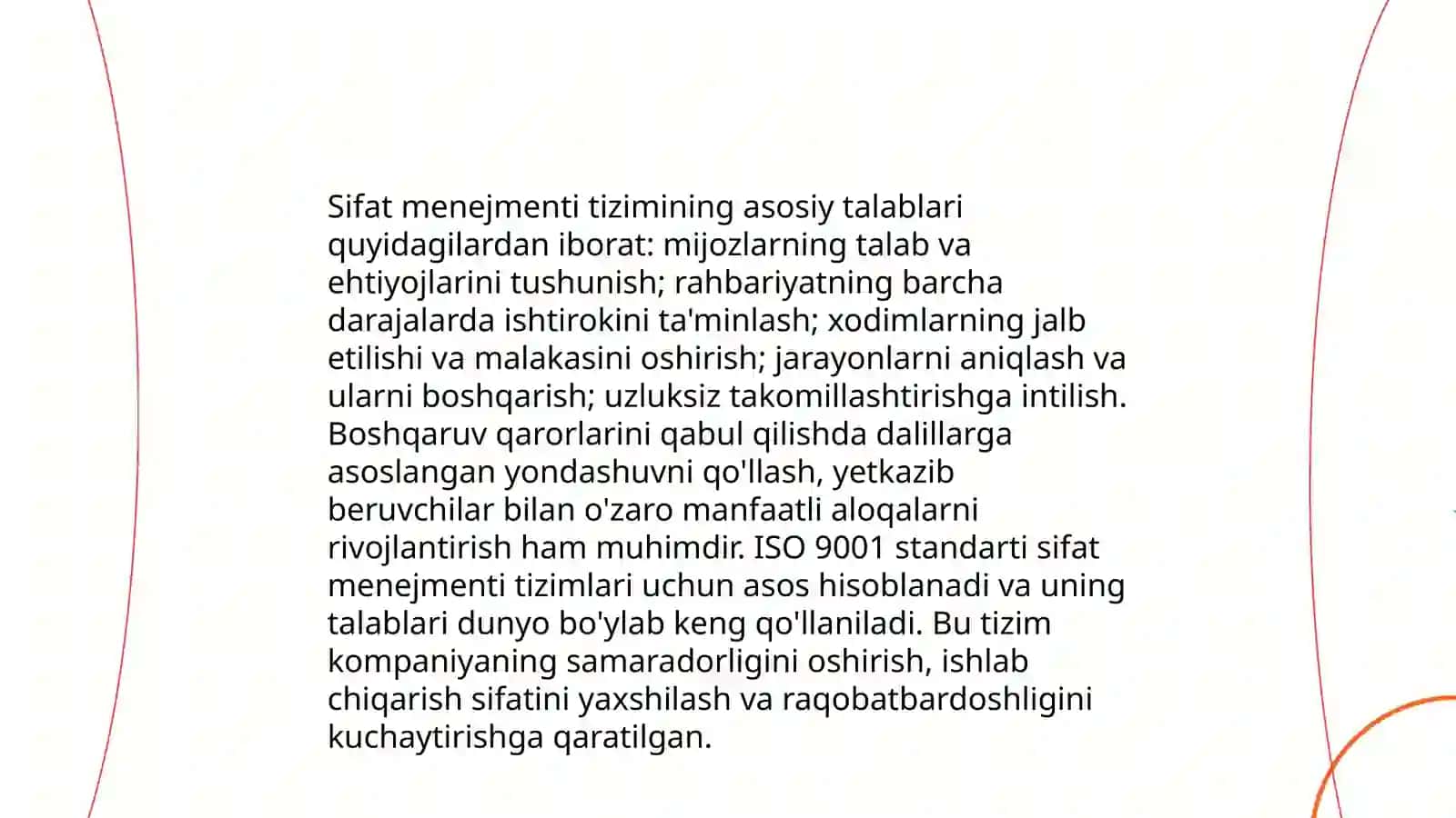 Sifat menejmenti tizimiga talablar 3