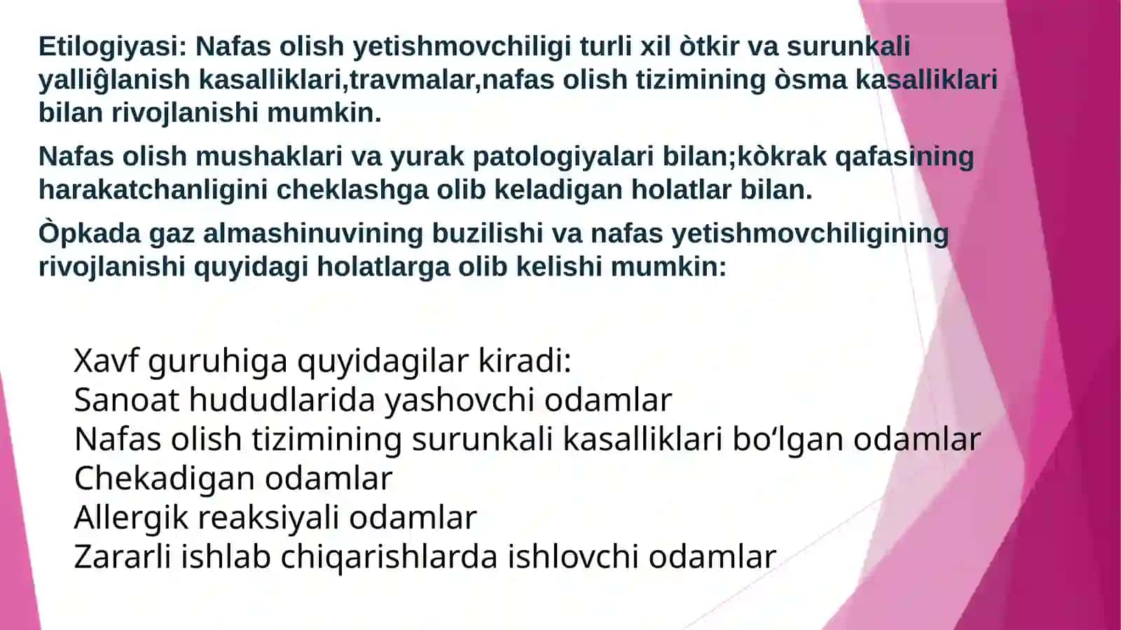 O‘tkir nafas yetishmovchiligi 3
