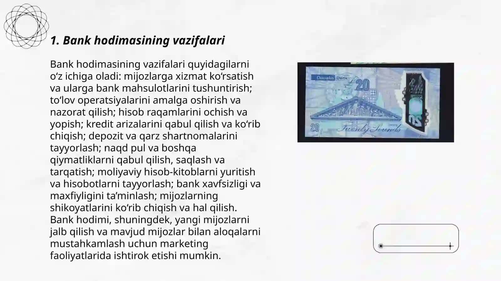 Bank hodimasi vazifalari 3