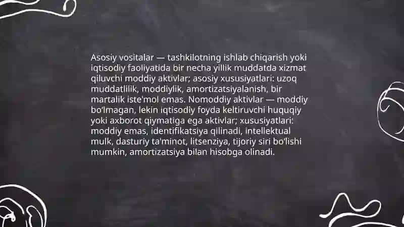 Buxgalteriya tashkilotlarida asosiy vositalar va nomoddiy aktivlar 3