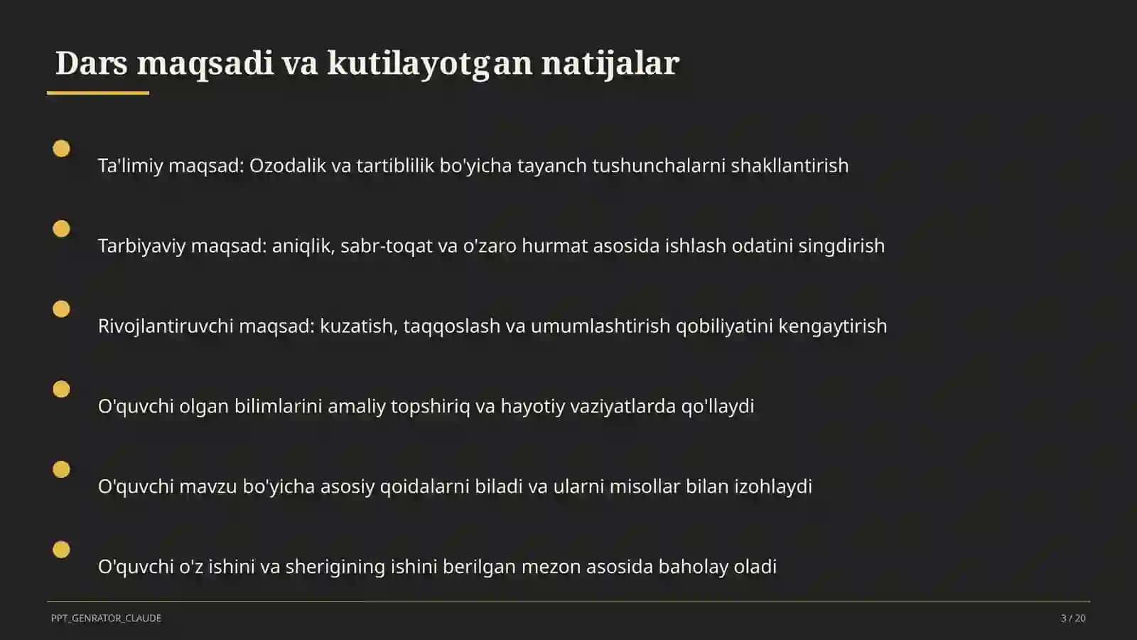 Ozodalik va tartiblilik (1-sinf) 3