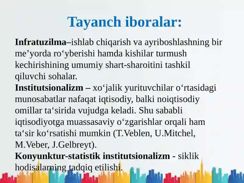 INSTITUTSIONALIZM YO‘NALISHINING MOHIYATI VA AHAMIYATI 3