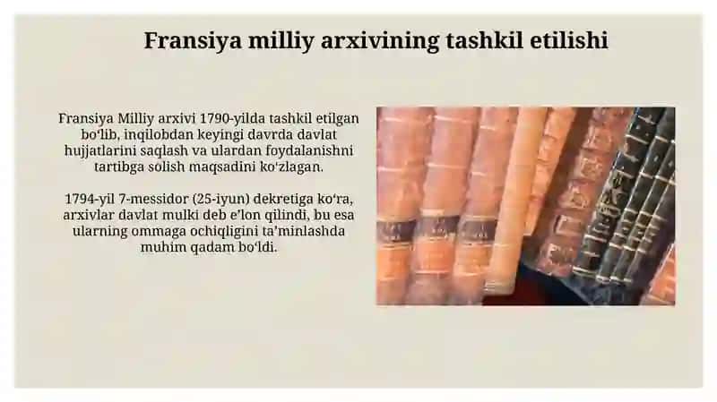 Fransuz Milliy Arxivlarining Tashkil Etilishi 3