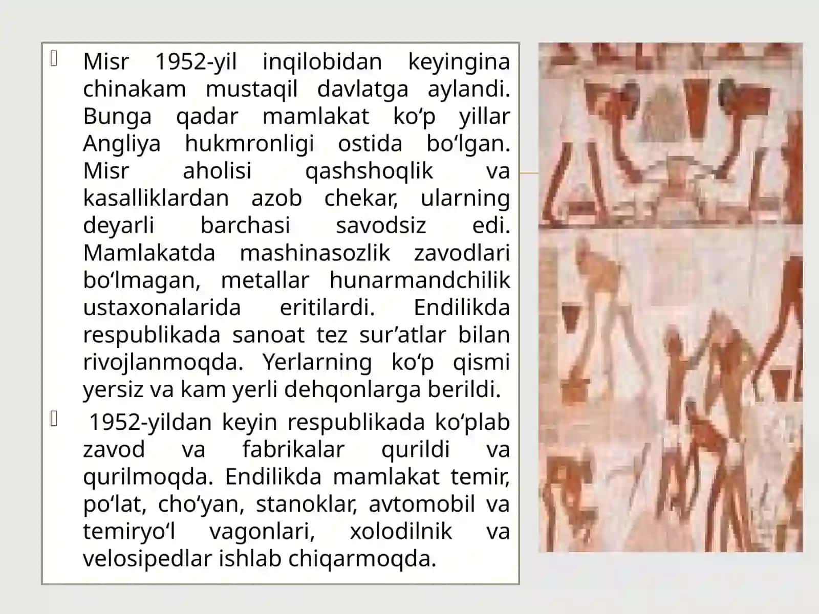 9-sinf Geografiya fanidan Misr Arab Respublikasi dars taqdimoti 3