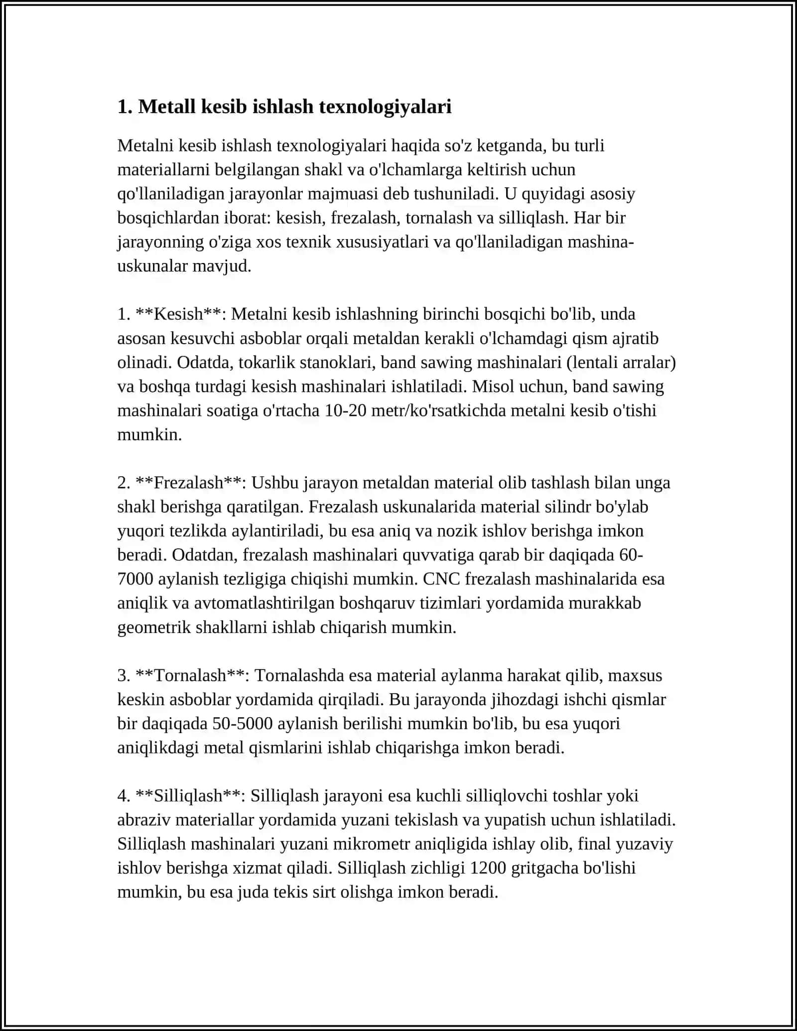METALLARNI KESIB ISHLASH 3