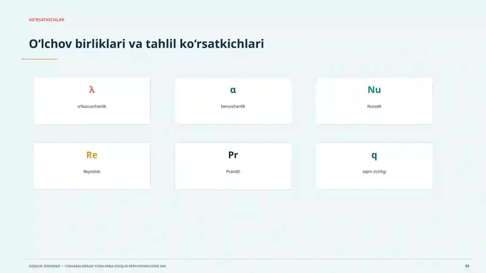 Issiqlik texnologiyasi Jarayon, model, hisob va amaliy qo‘llanish uchun issiqlik beruvchanligini aniqlash usullari 3