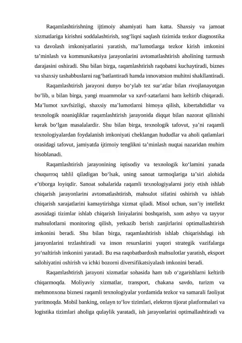 Raqamlashtirish jarayonlarida texnoparklarning o‘rni 3