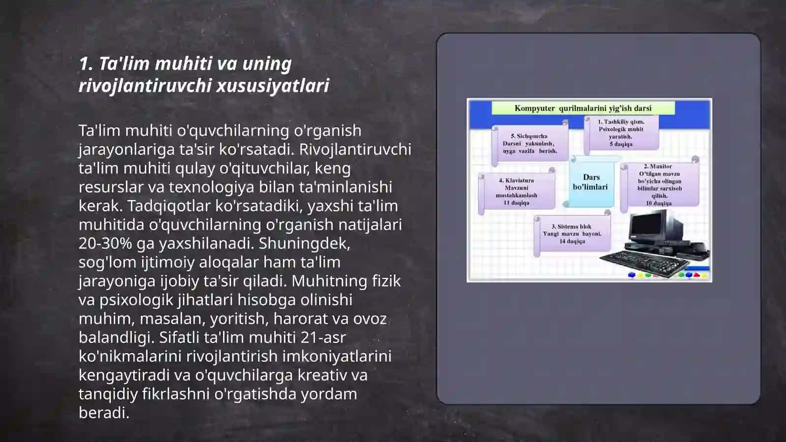 Rivojlantiruvchi muhitni tashkil etish 3