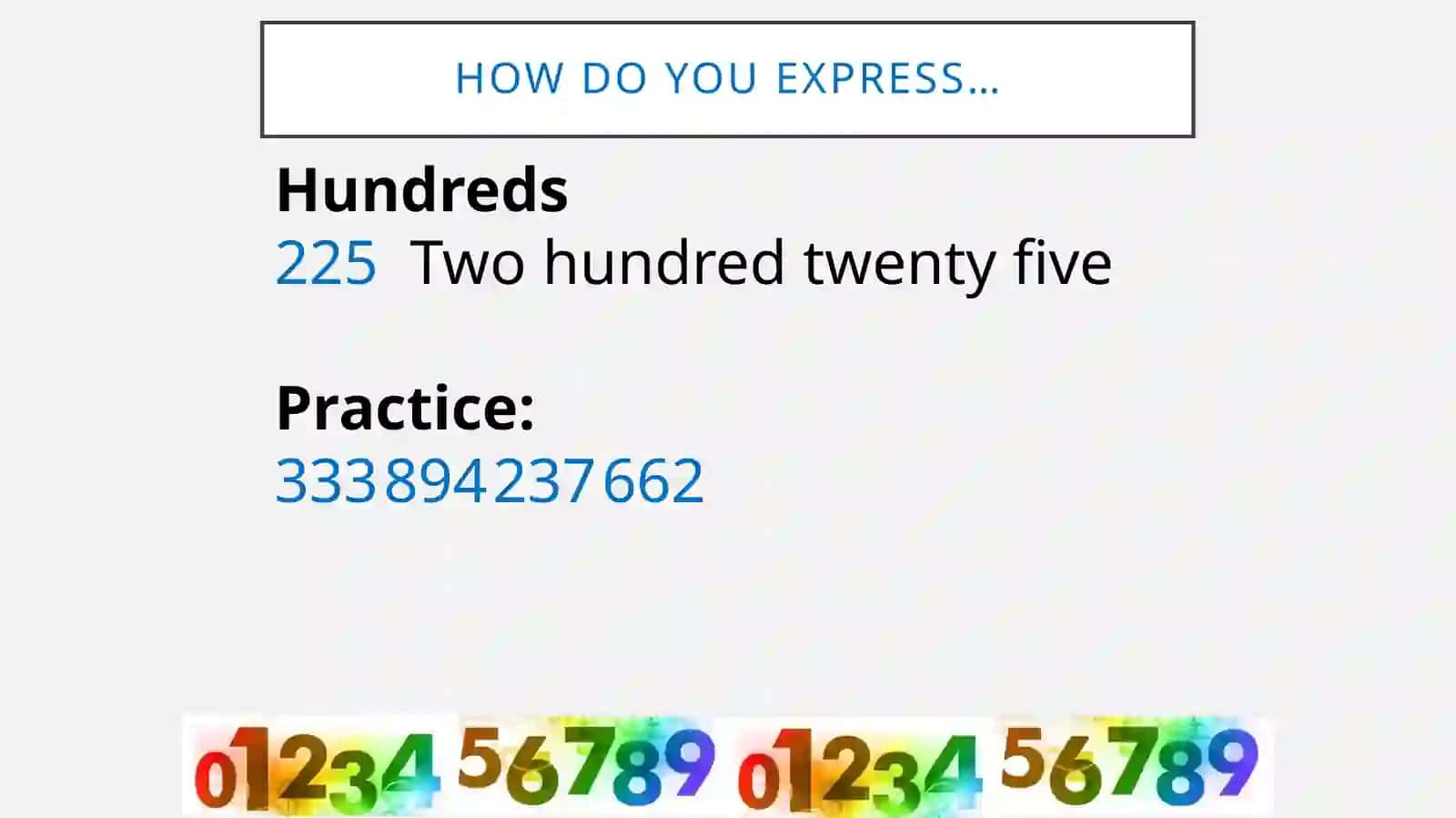 Expressing Numbers in English 3
