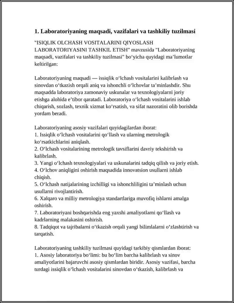 ISIQLIK OLCHASH VOSITALARINI QIYOSLASH LABORATORIYASI 3