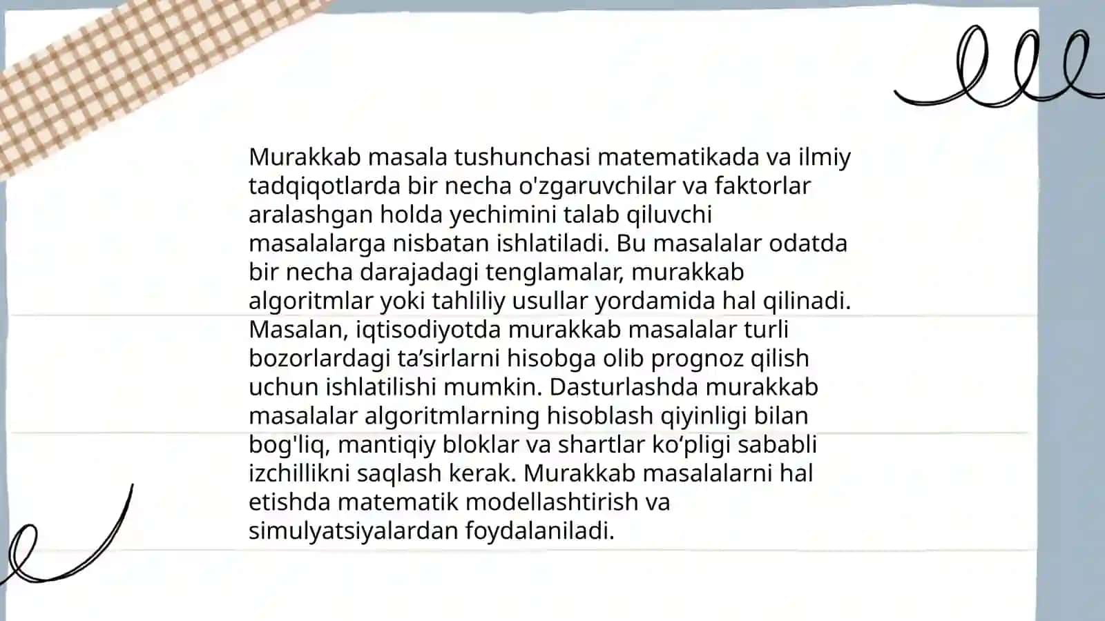 Murakkab Masala Tushunchasi Ochiq Dars Ishlanmasi 3