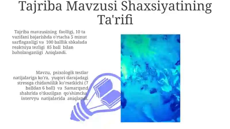 Tajriba Mavzusi Shaxsiyatining Ta'rifi 3