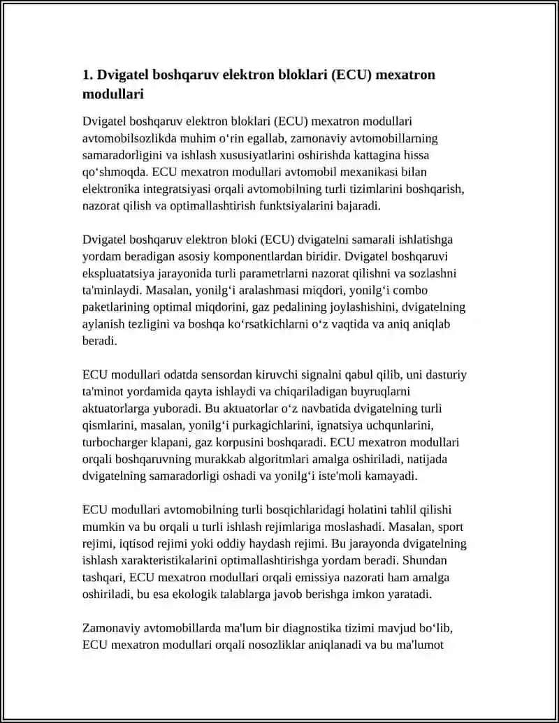 AVTOMOBILSOZLIKDAGI MEXATRON MODULLAR 3