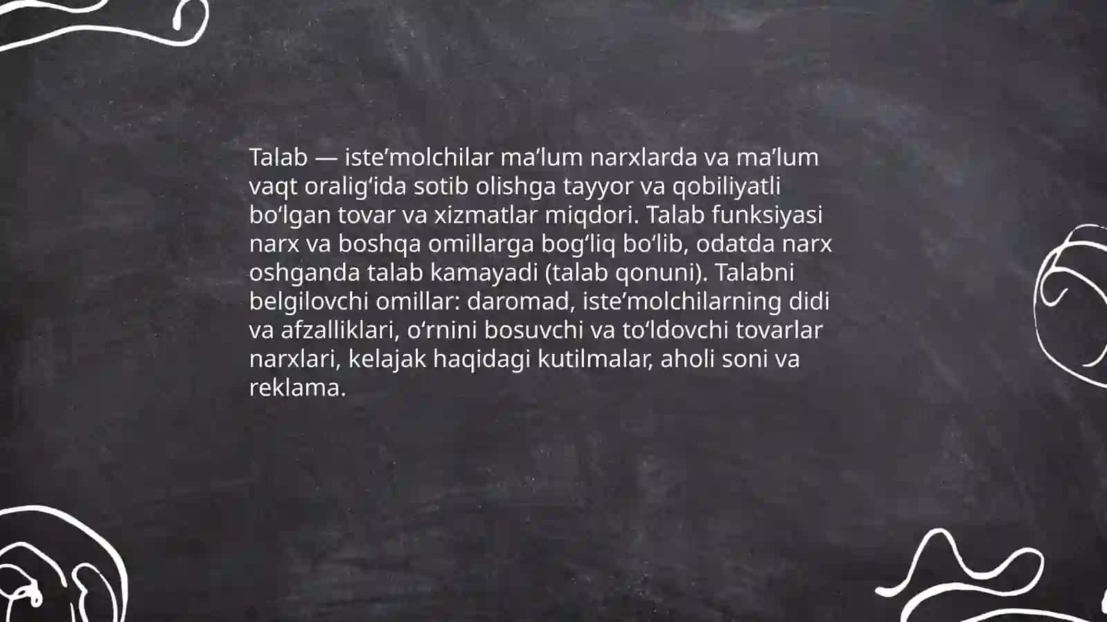 Talab va taklif tushunchasi.Bozor muvozananti 3
