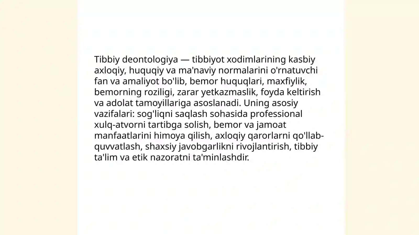 Tibbiy deontologiya asoslari 3