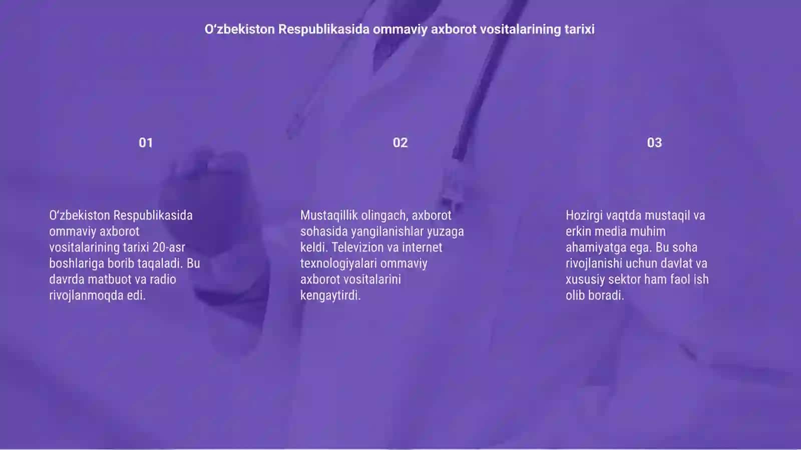 Oʻzbekiston Respublikasida ommaviy axborot vositalarning faoliyati 3