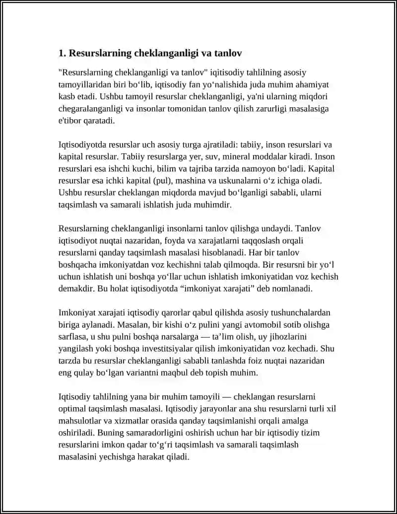 IQTISODIY TAHLILNING ASOSIY TAMOYILLARI 3