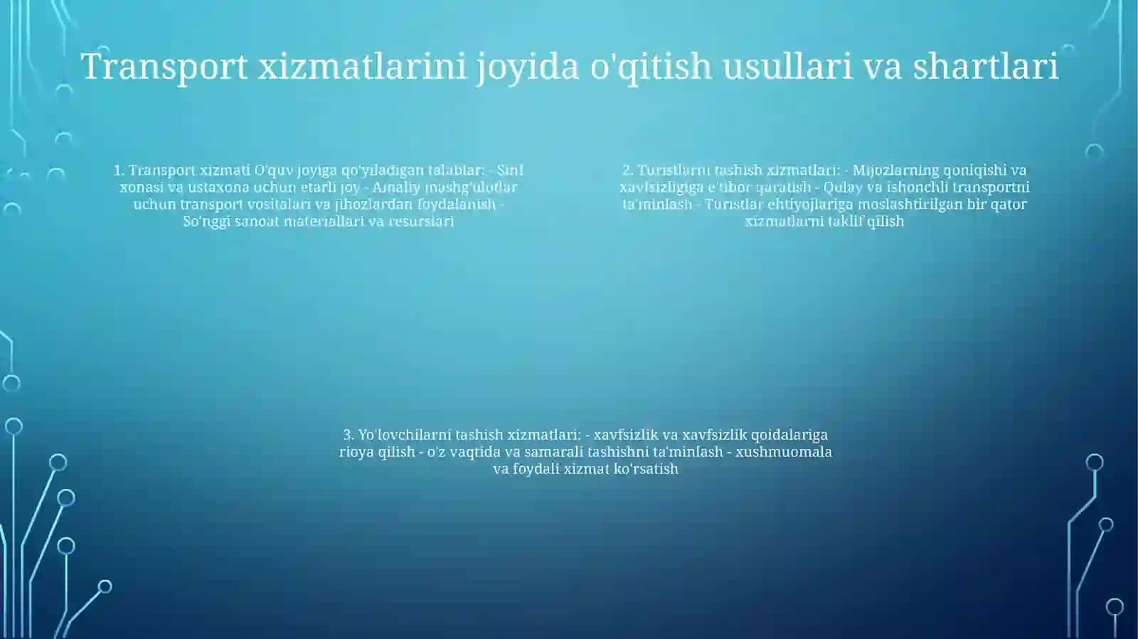 Avtotransportda xizmat ko'rsatish 3
