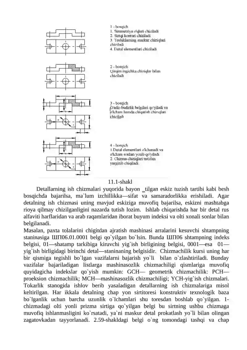 Detalning eskizini tuzish bosqichlari. 3