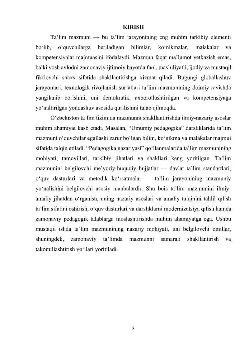 Ta'lim mazmuni 3