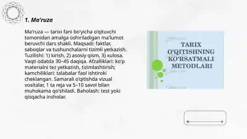 Tarixni o'qitishning tashkiliy shakillari 3