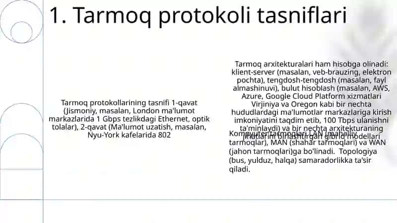 Kompyuter tarmoqlarining tasnifi 3