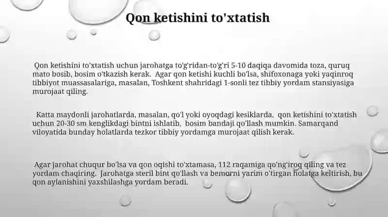 Odam choʻkkanda birinchi yordam 3